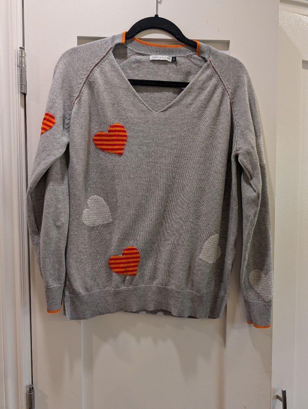Zaket & Plover Heart Embossed Sweater,S